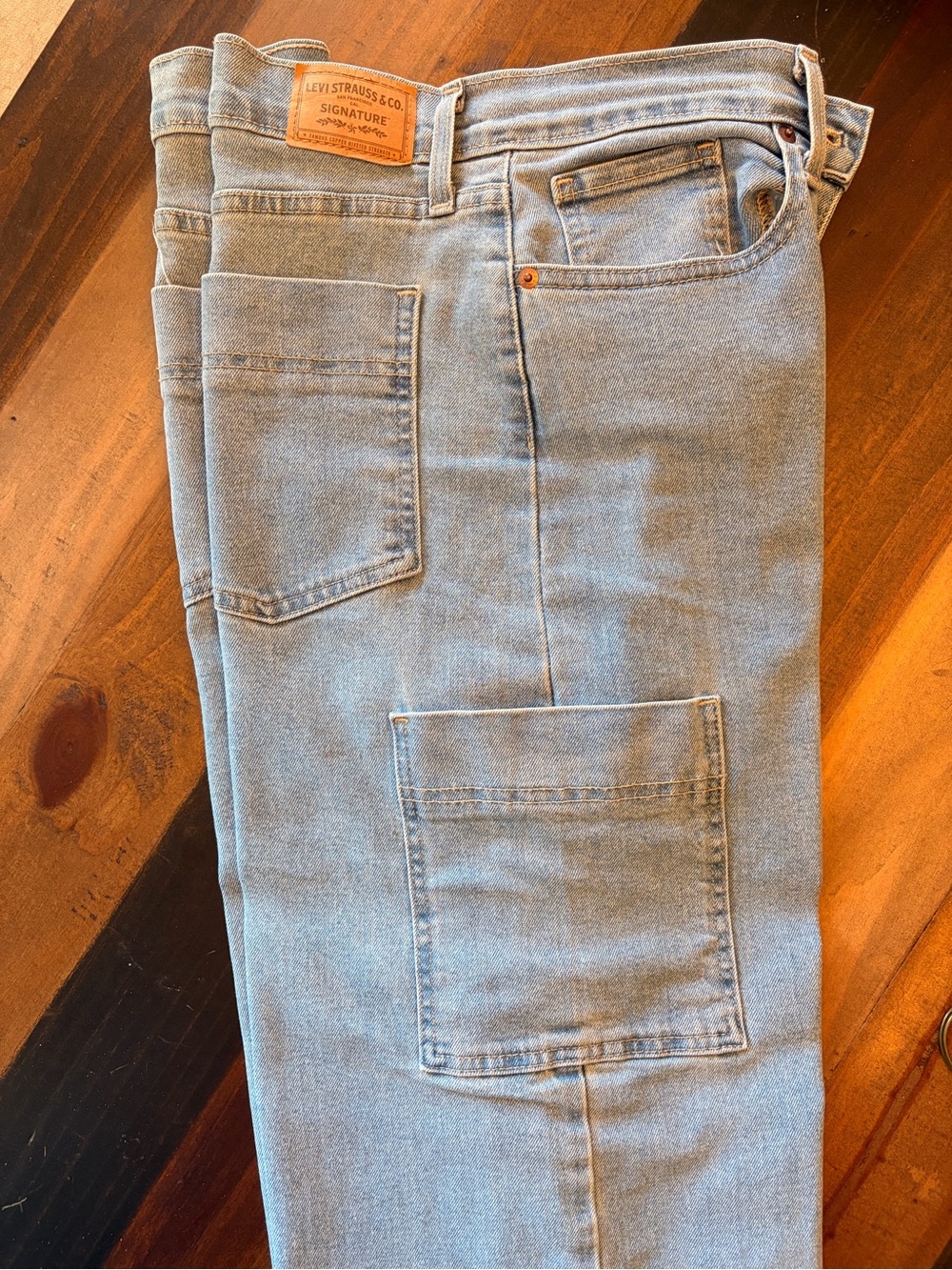 Signature by Levi Strauss Heritage High Rise Utility Cargo Jeans W32 sz14